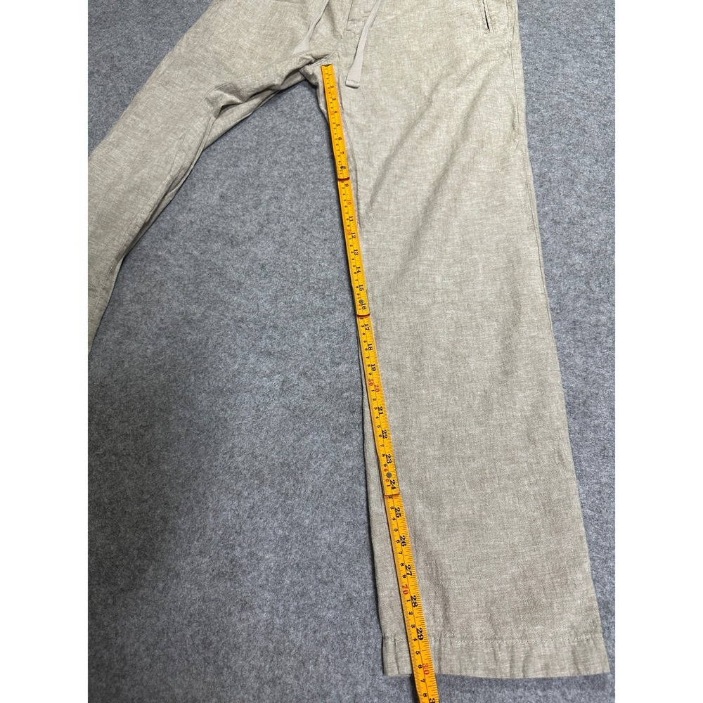 Perry Ellis Drawstring Linen Blend Pants 30x32 Tan Khaki Lightweight Trousers - Picture 5 of 9